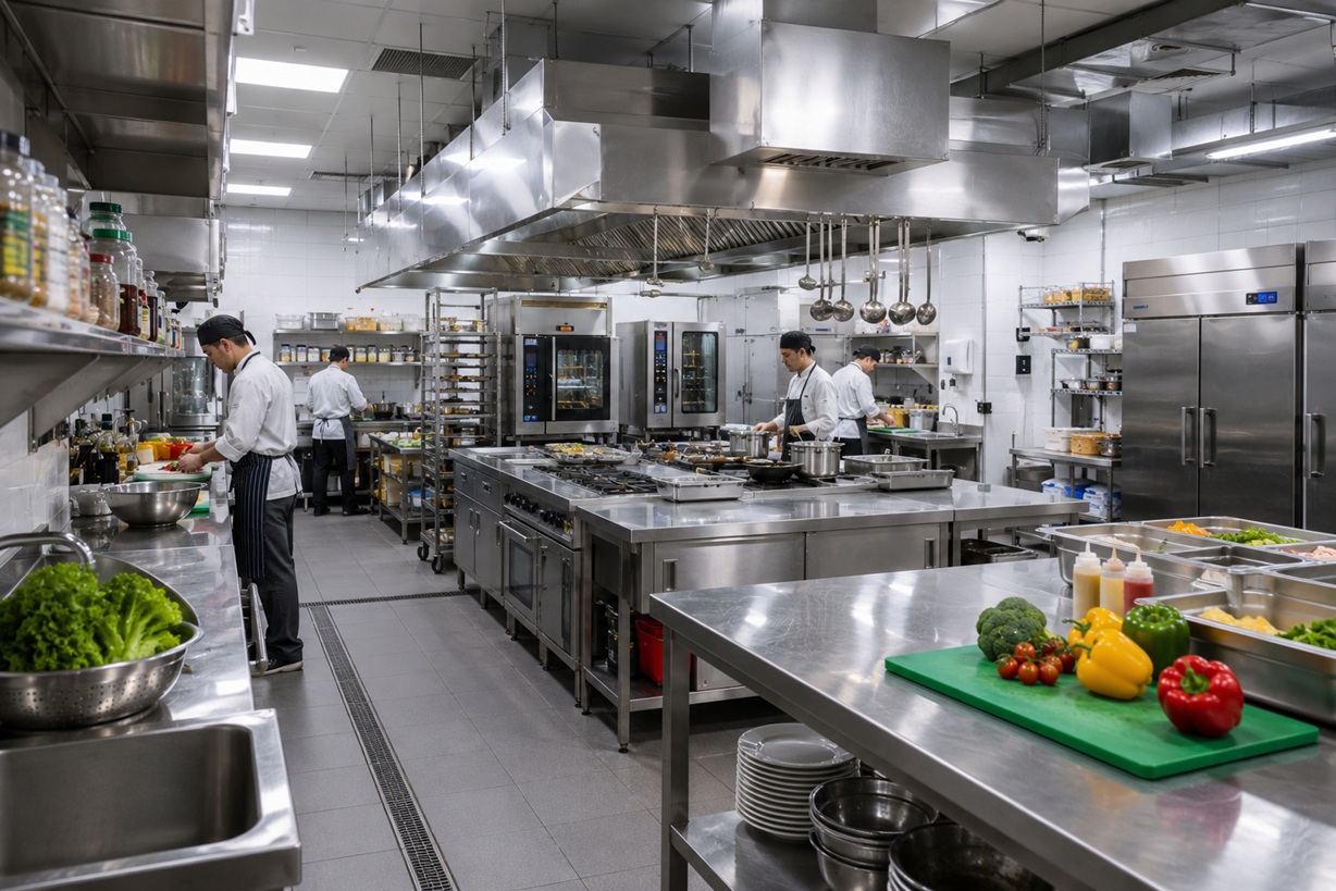 Commercial kitchens and food preparation